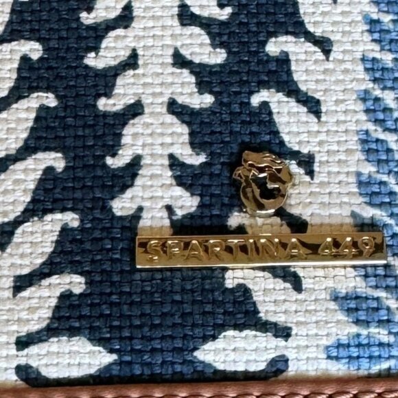 Spartina 449 Handbag Crossbody Purse Geometric Pattern 7"x 4 " Blues White EUC - Picture 11 of 16